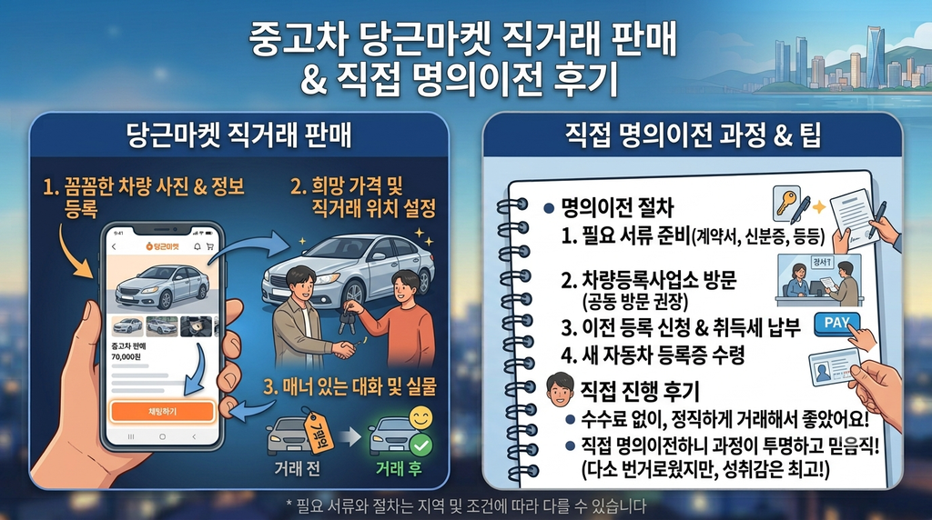 중고차 당근마켓 거래 및 명의이전 후기 사진