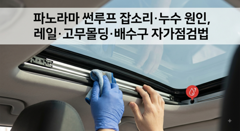 파노라마 썬루프 잡소리·누수 원인, 레일·고무몰딩·배수구 자가점검법