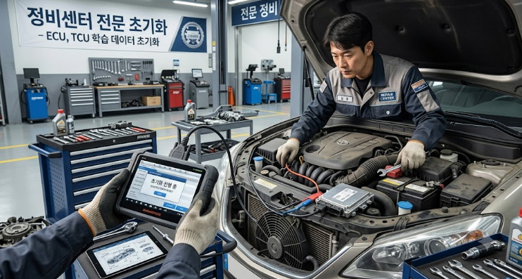 오르막길에서 변속 이상해서 ECU·TCU 초기화 해봤습니다